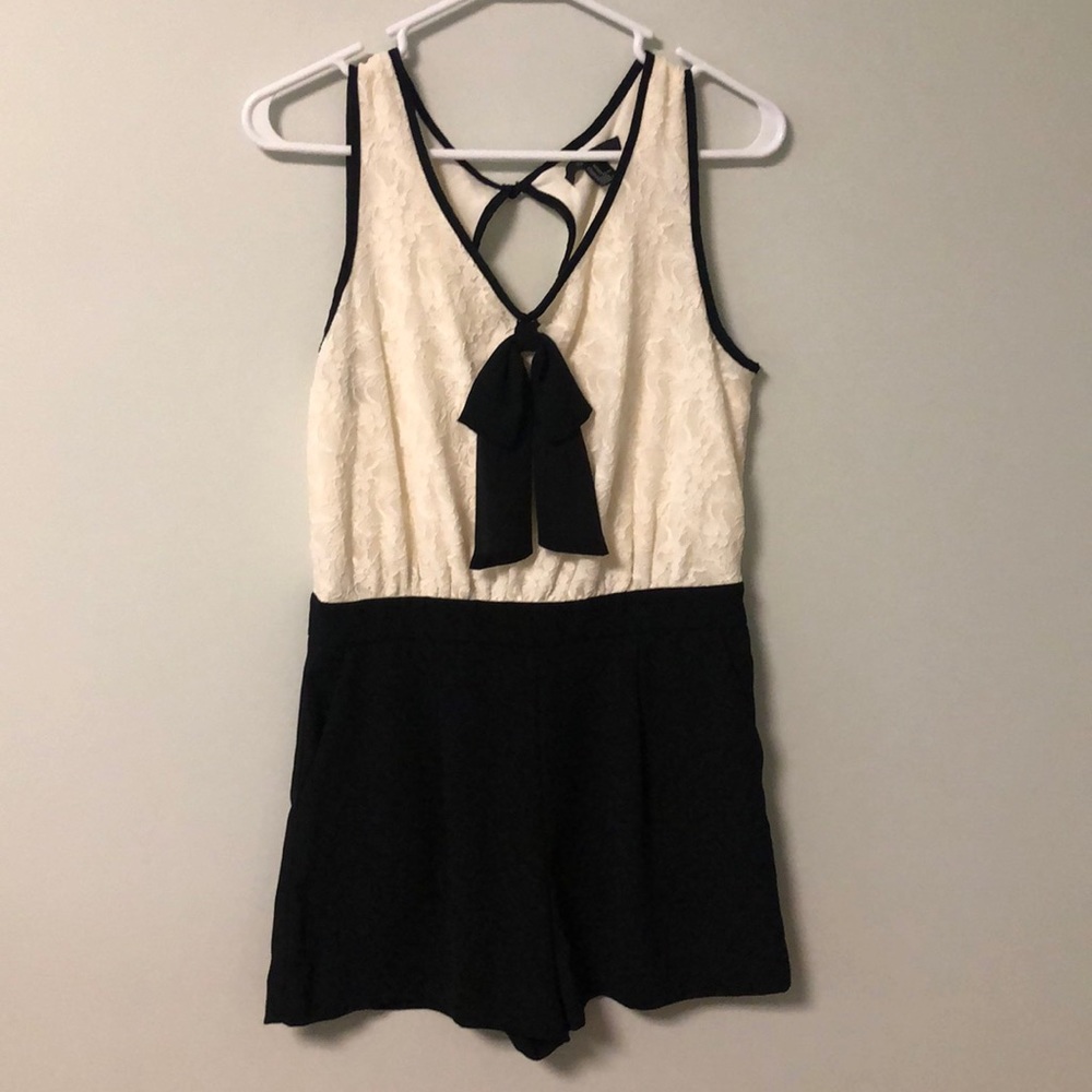 White and black romper